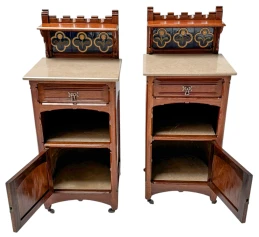 Two Arts & Crafts Nightstands by Gustave Serrurier-Bovy, 1900s